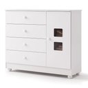 Ver imagem 4 de Quarto de Bebê com Berço Mini Cama, Cômoda 1 Porta 4 Gavetas e Roupeiro Flocos 3 Portas 2 Gavetas Br