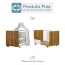 Ver imagem 7 de Quarto de Bebê com Berço Mini Cama, Cômoda 1 Porta 4 Gavetas e Roupeiro Flocos 3 Portas 2 Gavetas Branco/Madeirado Ypê