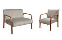 Ver imagem 1 de Conjunto Decorativo Anita Kit Namoradeira + Poltrona Sala, Recepção Cinza Capuccino 250