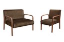 Ver imagem 2 de Conjunto Decorativo Anita Kit Namoradeira + Poltrona Sala, Recepção Marrom 260