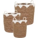 Ver imagem 1 de Jogo 3 Cesta Decorativa Organizadora Multiuso Fibra Natural
