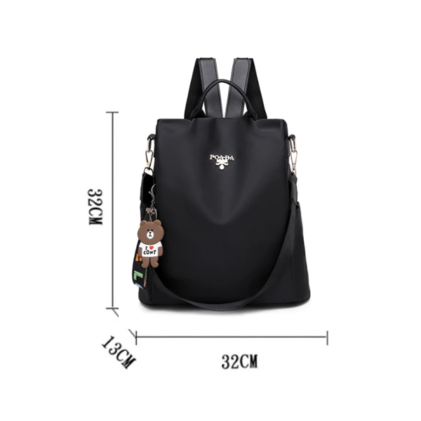 Bolsa Mochila Feminina Pequena Impermeável Antifurto - Preto - 5