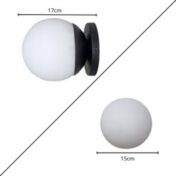 Arandela Parede Aluminio Não Enferruja Bola Vidro 15cm - 7