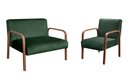 Ver imagem 2 de Conjunto Decorativo Anita Kit Namoradeira + Poltrona Sala, Recepção Verde 270