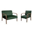 Ver imagem 2 de Conjunto Decorativo Anita Kit Namoradeira + Poltrona Sala, Recepção Verde 270