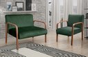 Ver imagem 1 de Conjunto Decorativo Anita Kit Namoradeira + Poltrona Sala, Recepção Verde 270