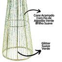 Ver imagem 4 de Árvore Cone Aramado Verde Line Algodão Brilho Suave 60cm - Magizi