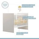 Ver imagem 5 de Quarto de Bebê Berço com Colchão, Cômoda 1 Porta 4 Gavetas e Roupeiro Flocos 3 Portas 2 Gavetas Branco