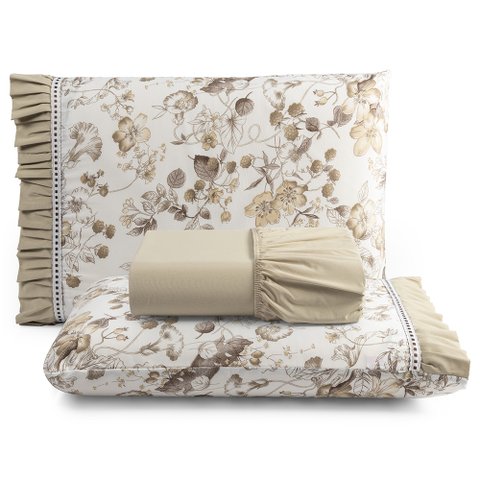 Jogo de Cama Lençol Casal Minuano 100% Algodão 3 Peças - Cáqui