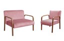 Ver imagem 2 de Conjunto Decorativo Anita Kit Namoradeira + Poltrona Sala, Recepção Rosa Rosê 390