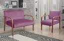 Ver imagem 1 de Conjunto Decorativo Anita Kit Namoradeira + Poltrona Sala, Recepção Roxo 380