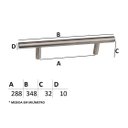 Ver imagem 2 de Puxador IL 813 - Escovado - 288MM