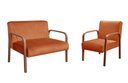 Ver imagem 2 de Conjunto Decorativo Anita Kit Namoradeira + Poltrona Sala, Recepção Laranja Terracota 400