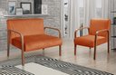 Ver imagem 1 de Conjunto Decorativo Anita Kit Namoradeira + Poltrona Sala, Recepção Laranja Terracota 400