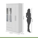 Ver imagem 5 de Conjunto de Guarda-roupa Solteiro com Espelho 4 Portas 2 Gavetas Zeus e Cômoda da Vinci