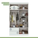 Ver imagem 6 de Conjunto de Guarda-roupa Solteiro com Espelho 4 Portas 2 Gavetas Zeus e Cômoda da Vinci