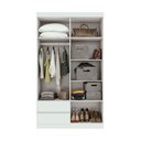 Ver imagem 3 de Conjunto de Guarda-roupa Solteiro com Espelho 4 Portas 2 Gavetas Zeus e Cômoda da Vinci