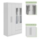 Ver imagem 7 de Conjunto de Guarda-roupa Solteiro com Espelho 4 Portas 2 Gavetas Zeus e Cômoda da Vinci