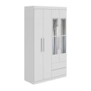 Ver imagem 4 de Conjunto de Guarda-roupa Solteiro com Espelho 4 Portas 2 Gavetas Zeus e Cômoda da Vinci