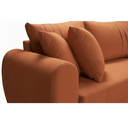 Ver imagem 3 de Sofa Living 185cm Tecido Boucle Almofadas Soltas Pes em Madeira:Terracota