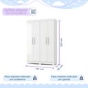 Ver imagem 5 de Quarto de Bebê com Berço Mini Cama, Cômoda 1 Porta 4 Gavetas e Roupeiro 4 Portas 3 Gavetas 100% MDF