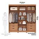 Ver imagem 5 de Guarda-Roupa Casal 6 Portas com Pés 234cm 100% MDF Boston Espresso Móveis Marrom/Cinamomo