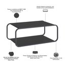 Ver imagem 5 de Mesa de Centro para Sala de Estar 80cm Orgânica Industrial Alek A03 Nero Preto - Lyam Decor