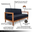 Ver imagem 4 de Conjunto Poltrona e Namoradeira Sala de Estar Pés Madeira Maciça Corda Náutica Preta 160cm Manila Pu
