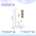 Ver imagem 6 de Quarto de Bebê com Berço com Suporte, Cômoda 1 Porta 4 Gavetas e Roupeiro Flocos 3 Portas 2 Gavetas