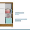 Quarto de Bebê com Berço com Suporte, Cômoda 1 Porta 4 Gavetas e Roupeiro Flocos 3 Portas 2 Gavetas - 12