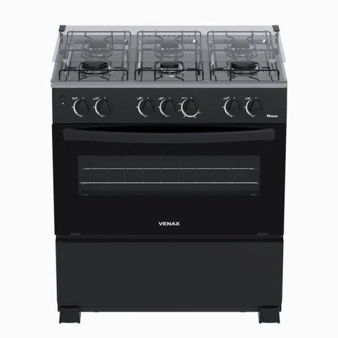 Fogão 6 Bocas Venax Picasso Giii Gás Glp Preto Venax