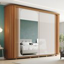 Ver imagem 7 de Guarda Roupa Casal Mozzate 2 Portas de Correr 6 Gavetas MDF-MDP Cinamomo-Off White Móveis Henn