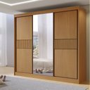 Ver imagem 6 de Guarda-roupa Casal Ripado 3 Portas de Correr com Espelho 100% Mdf Cristal