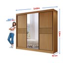 Ver imagem 3 de Guarda-roupa Casal Ripado 3 Portas de Correr com Espelho 100% Mdf Cristal