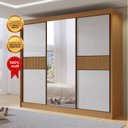 Ver imagem 7 de Guarda-roupa Casal Ripado 3 Portas de Correr com Espelho 100% Mdf Cristal