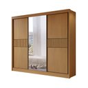 Ver mais imagens de Guarda-roupa Casal Ripado 3 Portas de Correr com Espelho 100% Mdf Cristal