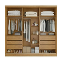 Ver imagem 3 de Guarda-Roupa com Espelho 221cm 3 Portas 6 Gavetas Tokyo Plus Bianchi Nature