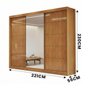 Ver imagem 2 de Guarda-Roupa com Espelho 221cm 3 Portas 6 Gavetas Tokyo Plus Bianchi Nature