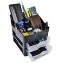 Ver imagem 2 de Kit Organizador de Cosméticos e Maquiagem Preto C/2 Gavetas Nitron