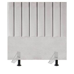 Cabeceira Estofada Cama Solteiro 100cm Lídia Suede e Frame Cinza Claro - 1