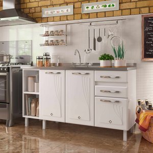 Balcão de Cozinha de Aço  Star New 150cm para Pia