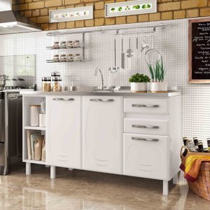 Balcão de Cozinha de Aço  Star New 150cm para Pia