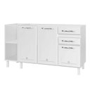 Ver mais imagens de Balcão de Cozinha para Pia em Aço 2 Portas 2 Gavetas com Nichos 150cm Star New Branco