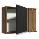 Ver imagem 5 de Armário de Cozinha Aéreo de Canto 1 Porta Rustic/Preto Glamy Madesa