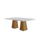 Ver imagem 5 de Conjunto de Mesa 180x90cm com 6 Cadeiras Valentina MDF Marrom Capuccino/Imbuia/Ripado