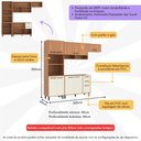 Ver imagem 3 de Armário de Cozinha Compacta Modulada 4 Peças com Gabinete Pia Havana Multimóveis Cr20321