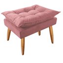 Ver imagem 1 de Puff Decorativo Opala Suede Pés Palito - Bela Móveis:rose