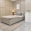 Ver imagem 1 de Cama Solteiro em MDP 94cm x 193cm Grecia Yescasa Cinza/Off White