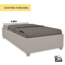 Ver imagem 4 de Cama Solteiro em MDP 94cm x 193cm Grecia Yescasa Cinza/Off White