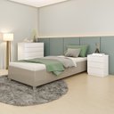 Ver imagem 2 de Cama Solteiro em MDP 94cm x 193cm Grecia Yescasa Cinza/Off White
